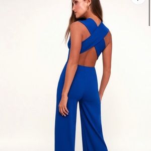 Thinking Out Loud Royal Blue Backless Jumpsuit
Lulus